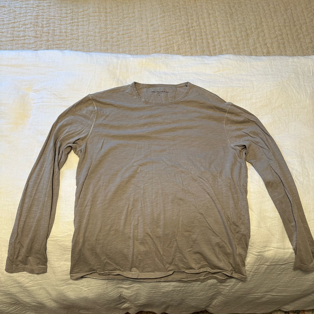 John Varvatos Taupe Long Sleeve Tee